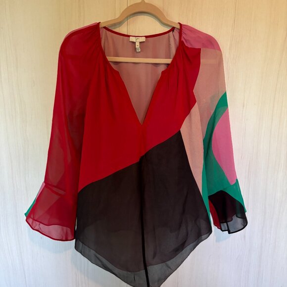 Joie Quinlynn Silk Blouse, M - Picture 5 of 8